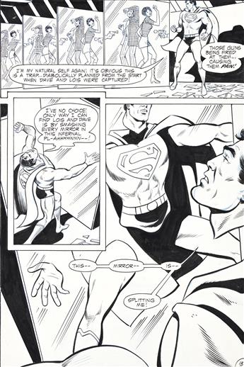 WERNER ROTH (1921-1973) / VINCE COLLETTA (1923-1991) This mirror is splitting me! [Superman / DC Comics]